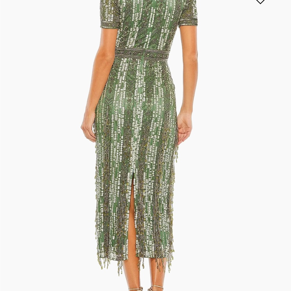 Cocktail Geometric Beaded Midi-Dress - Picture 4 of 6